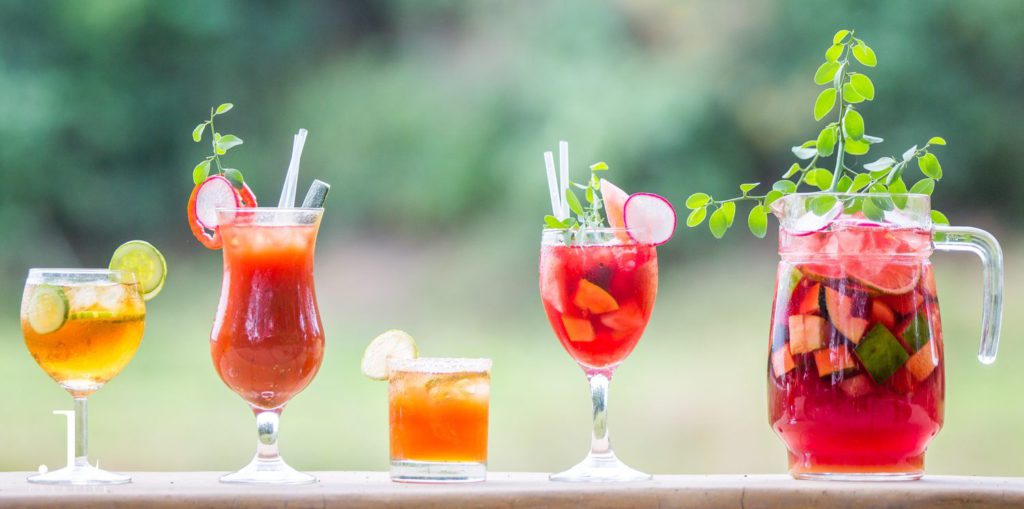 cocktails at Mvuu Safari Lodge kitchen