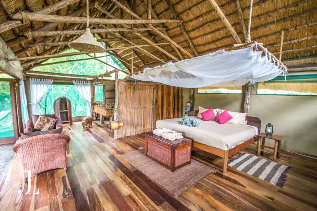 Luxury safari tent interior at Mvuu Safari Lodge Malawi