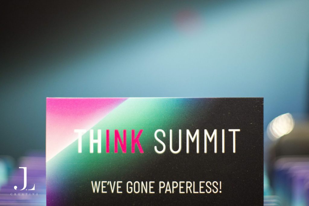 paperless sign at tech conference