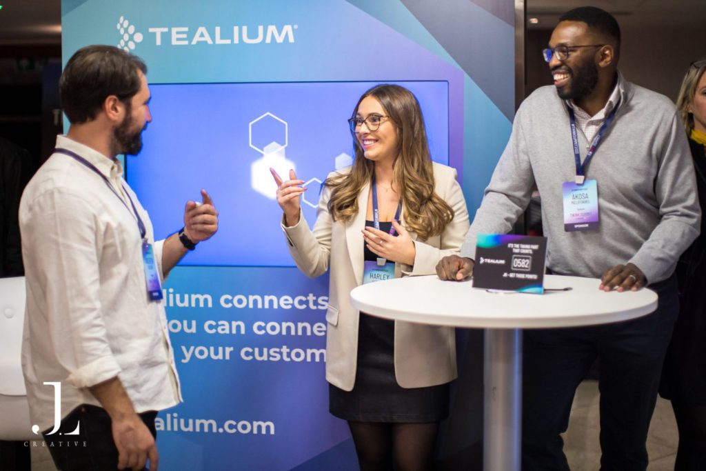 delegates networking at tech conference