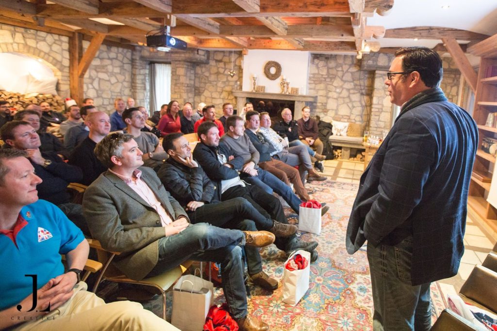 team building ski trip photography