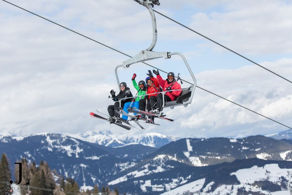 Corporate ski trip photography